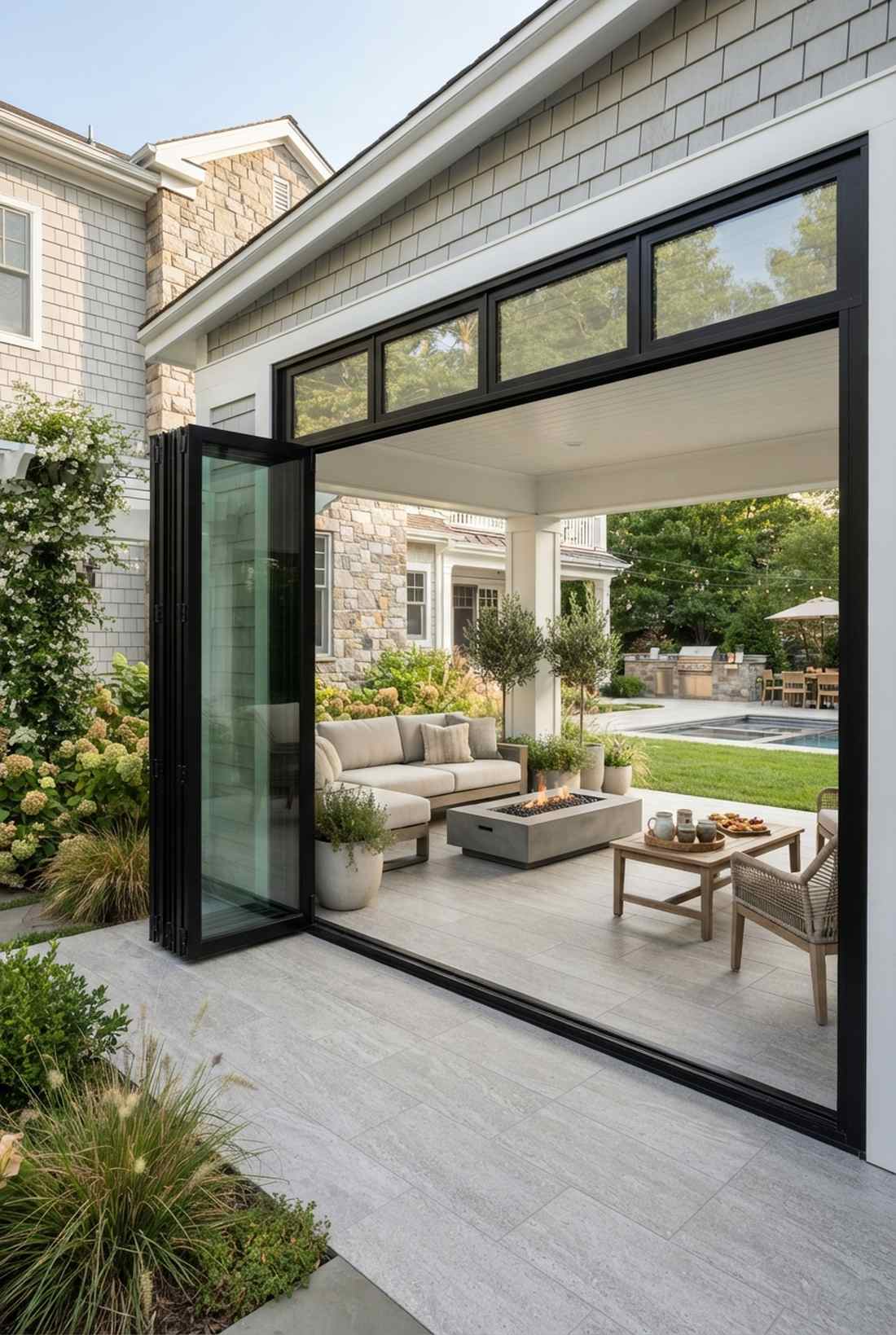 bi fold glass door pavilion