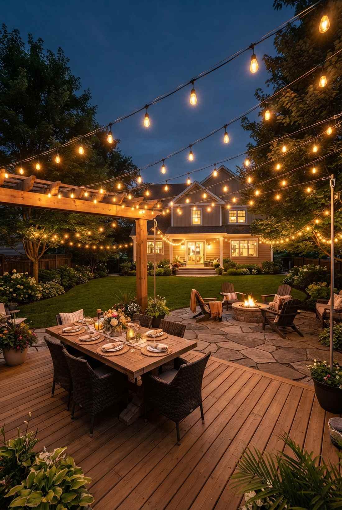 cafe style bistro string lights