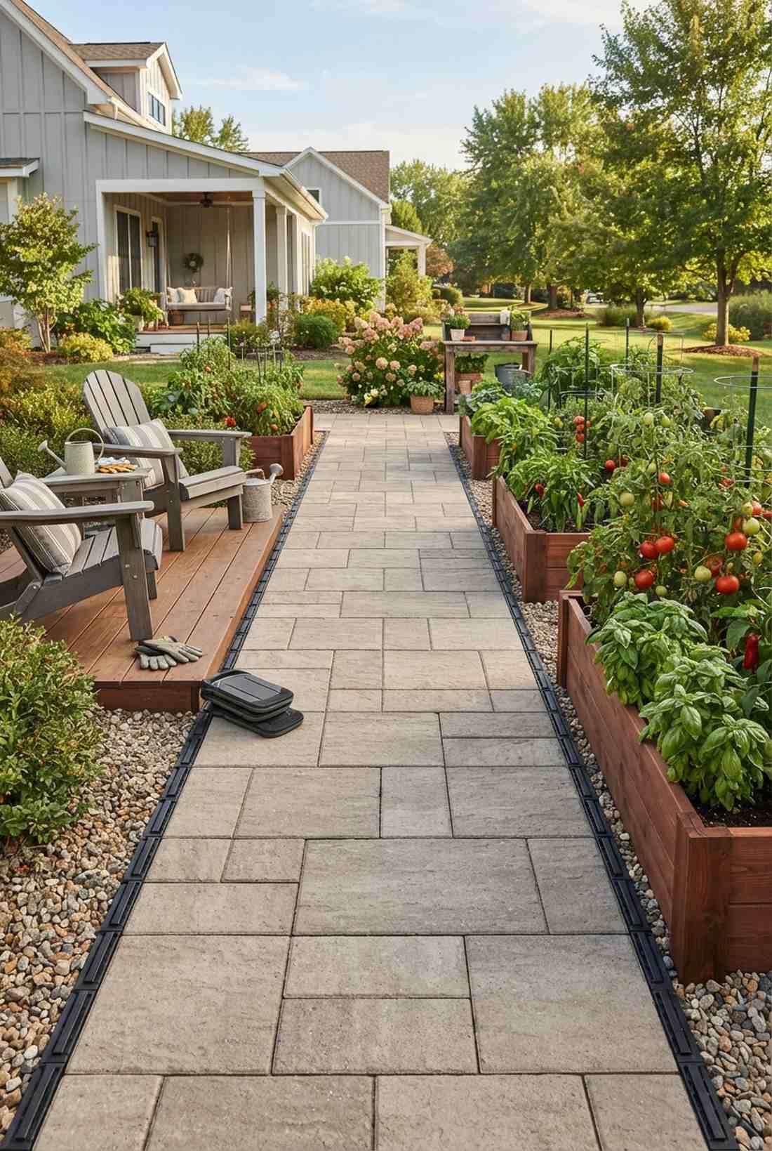 concrete pavers in running bond