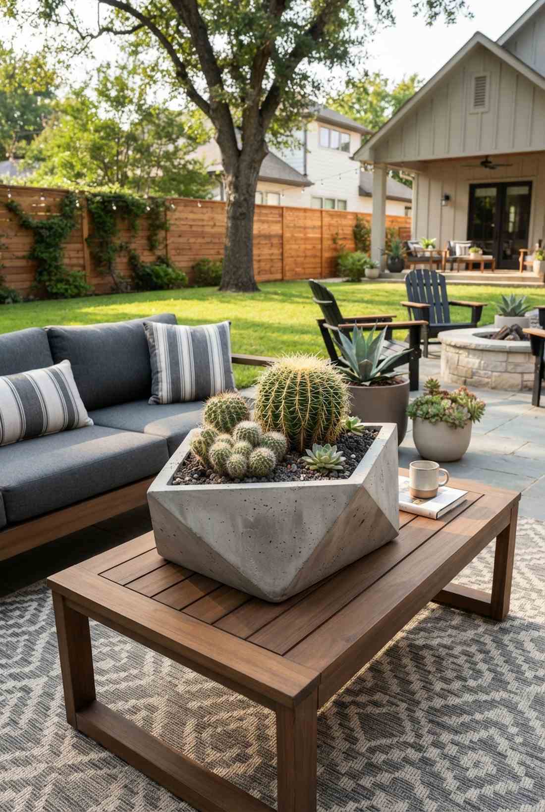 concrete planter geometric forms