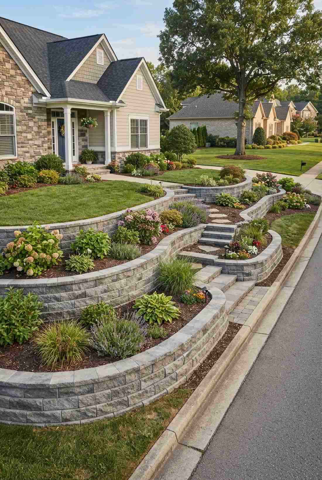 curved front bed with raised sections