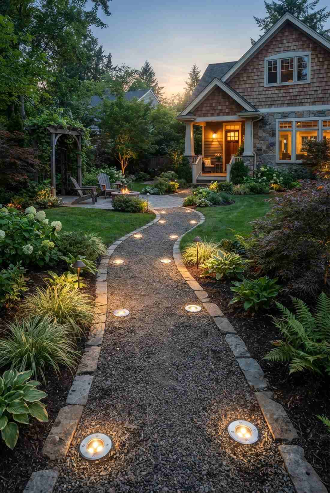 garden path disk lights