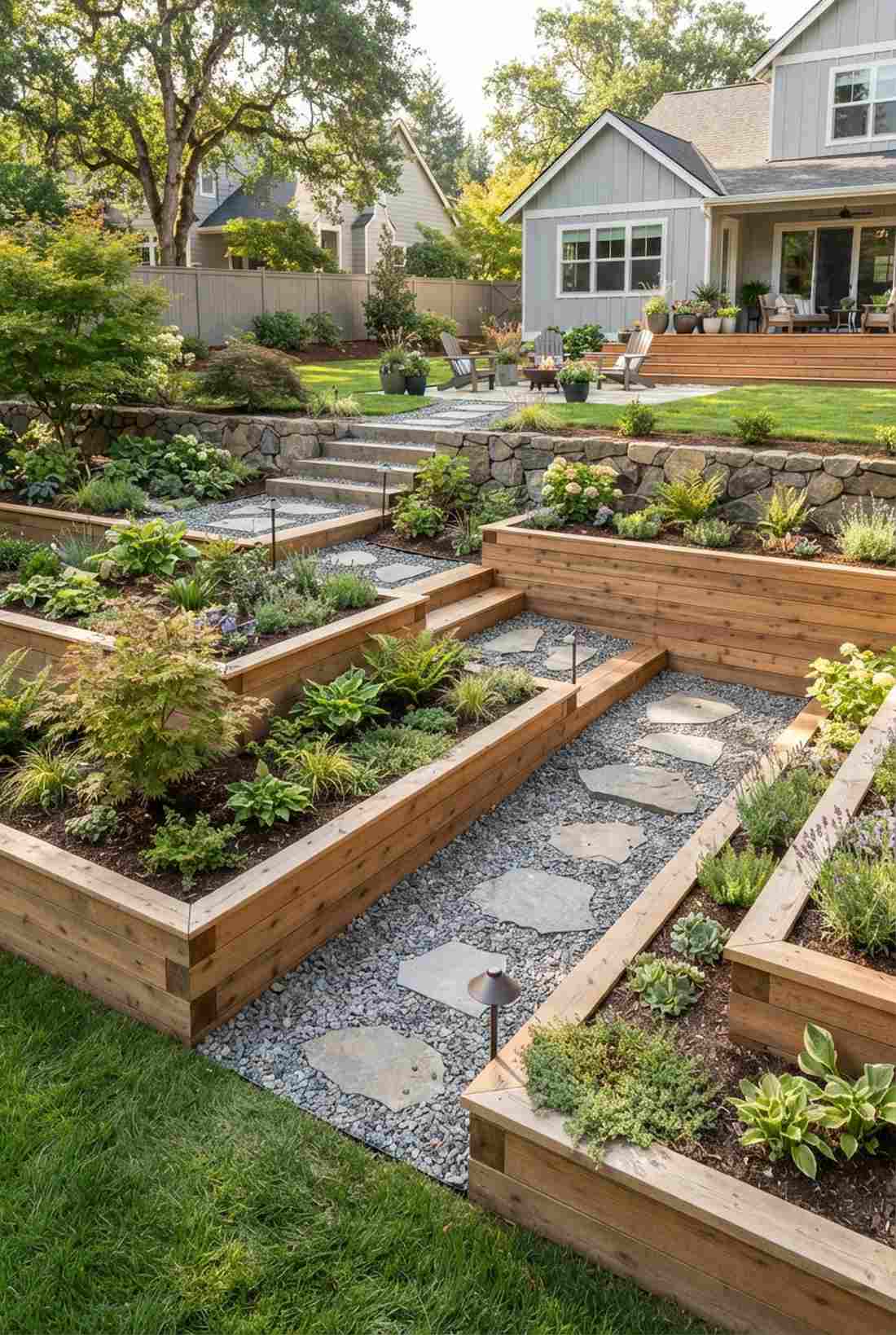 gravel filled gap terraces
