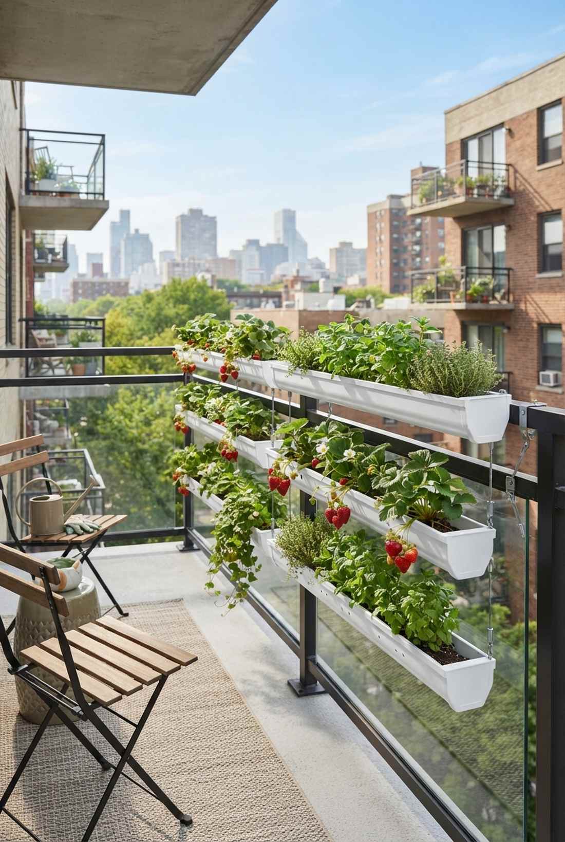 hanging gutter planter rows