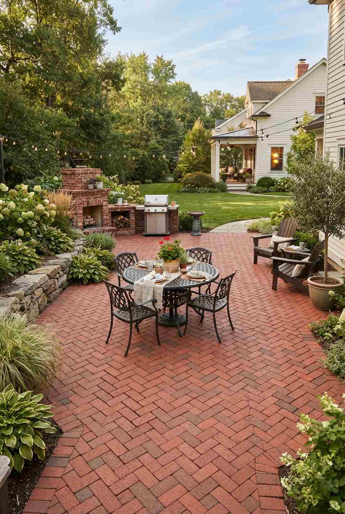 herringbone pattern main patio