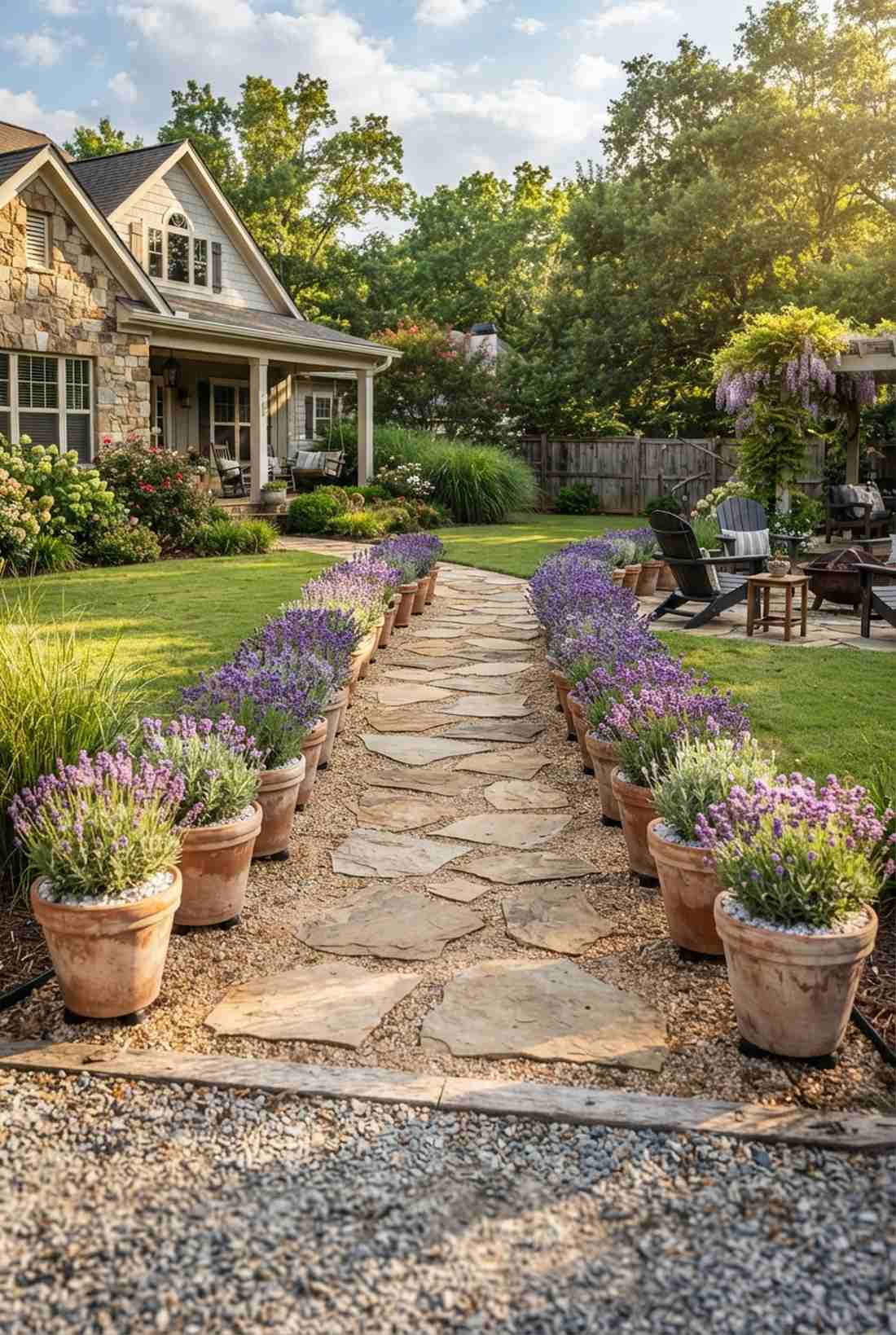 lavender lined walkways