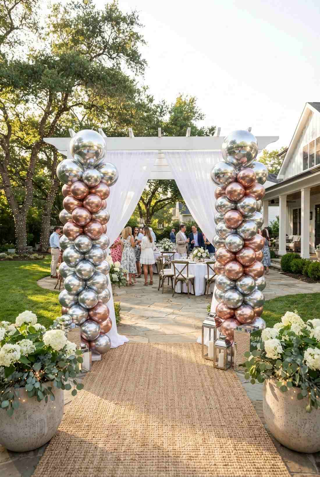 metallic balloon columns