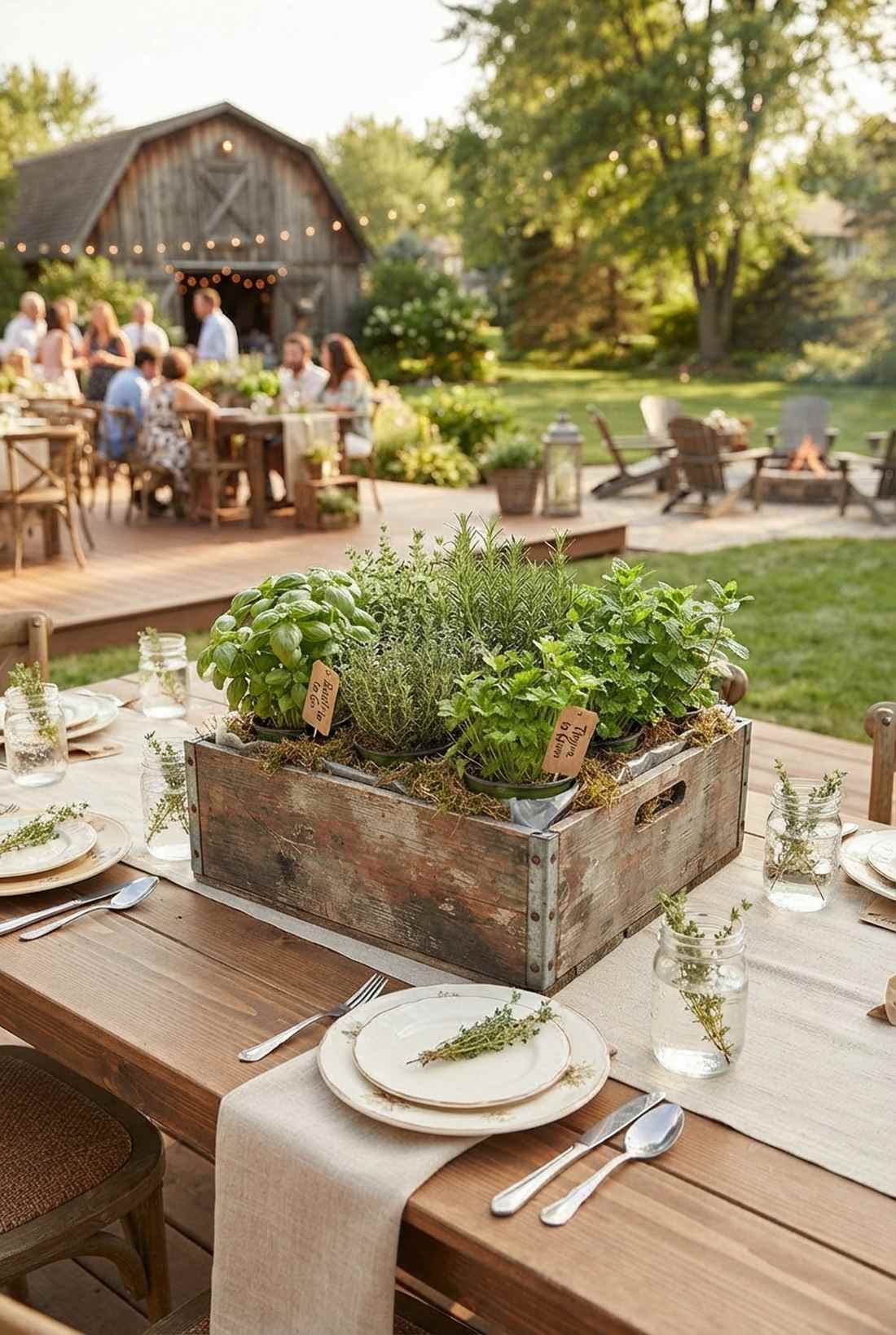 mixed herb garden crates