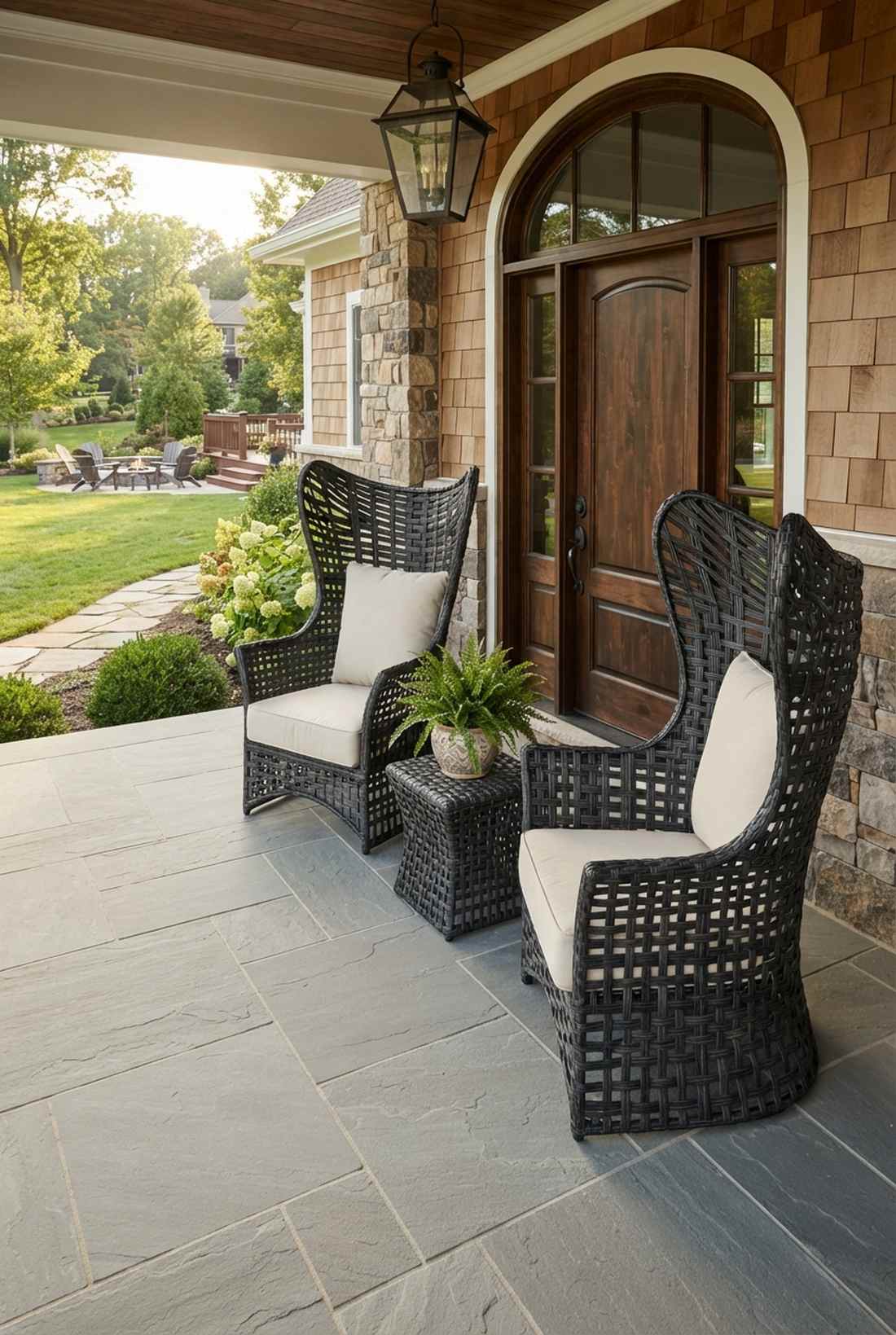 point curio woven statement chairs