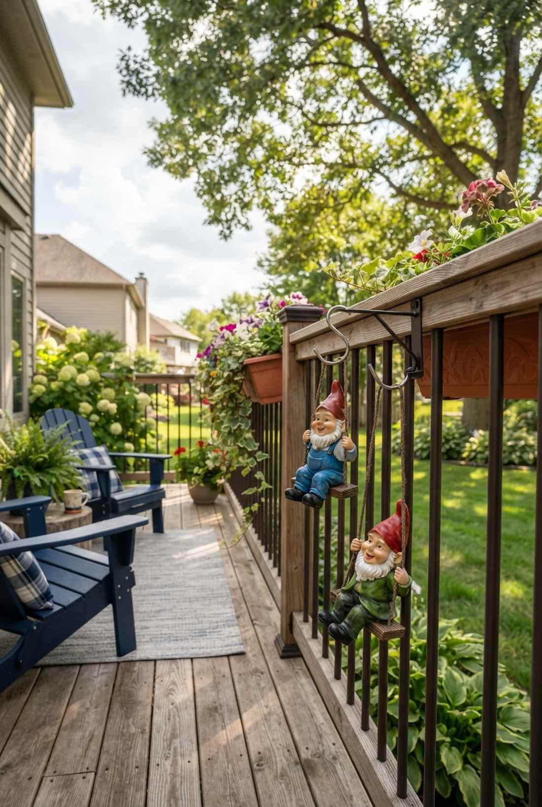 rail hanging swing gnomes