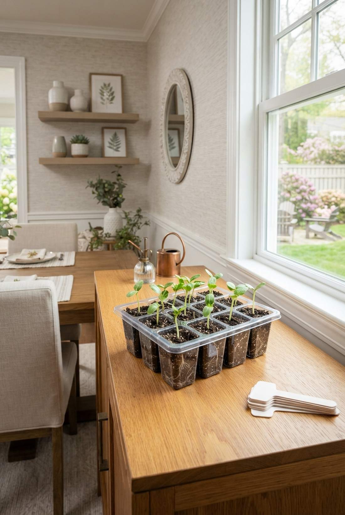 seed starter tray with twelve cell configuration