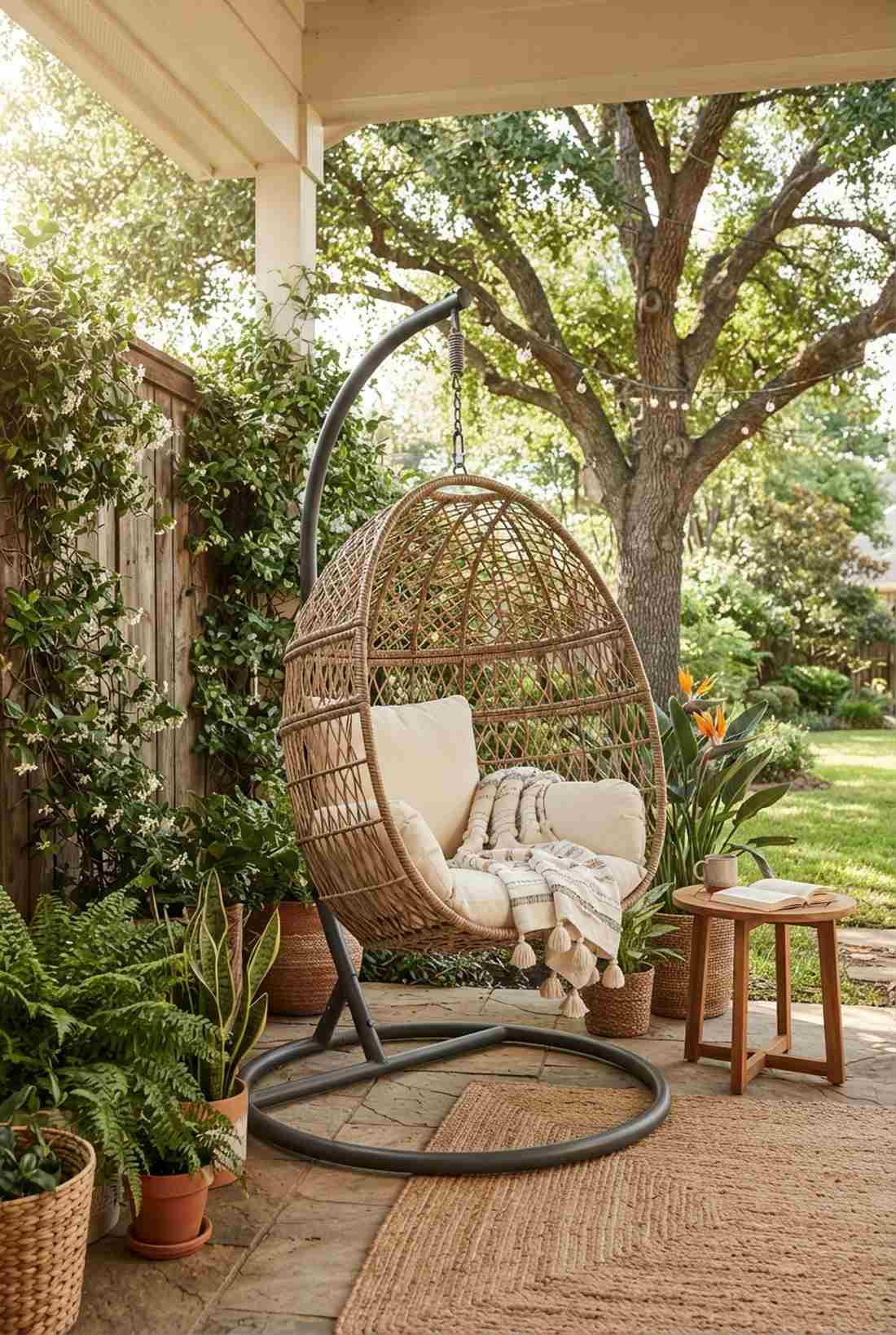 swing chair with stand