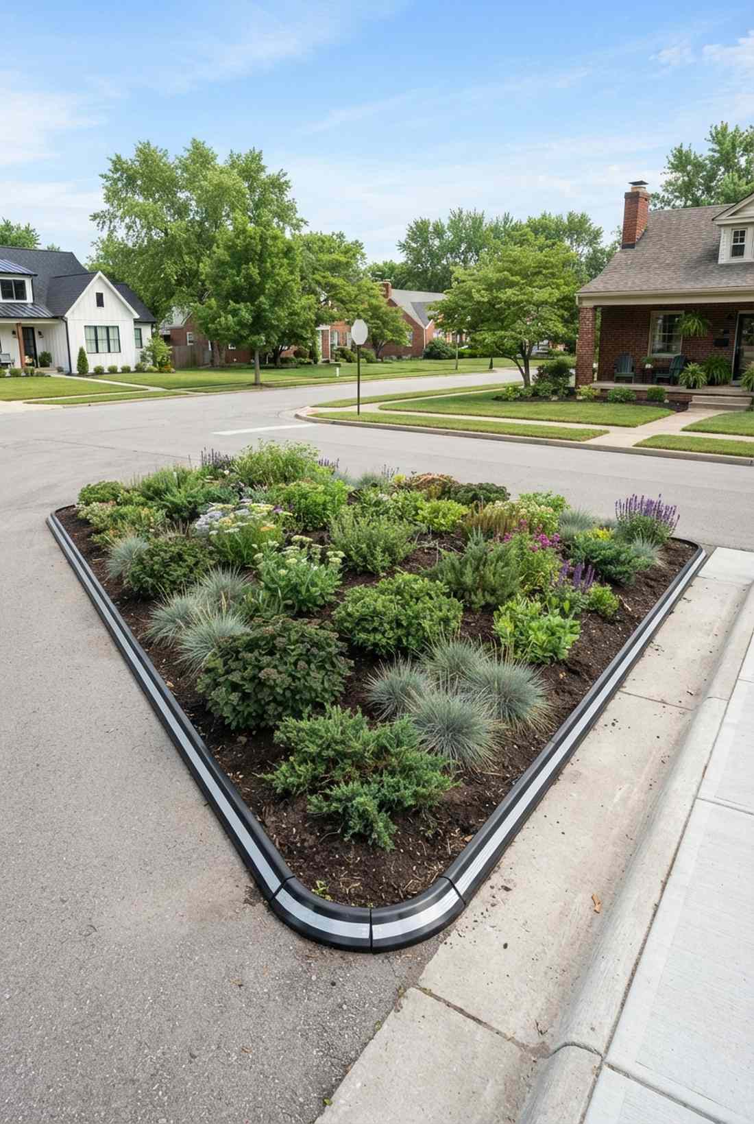 triangular intersection gardens