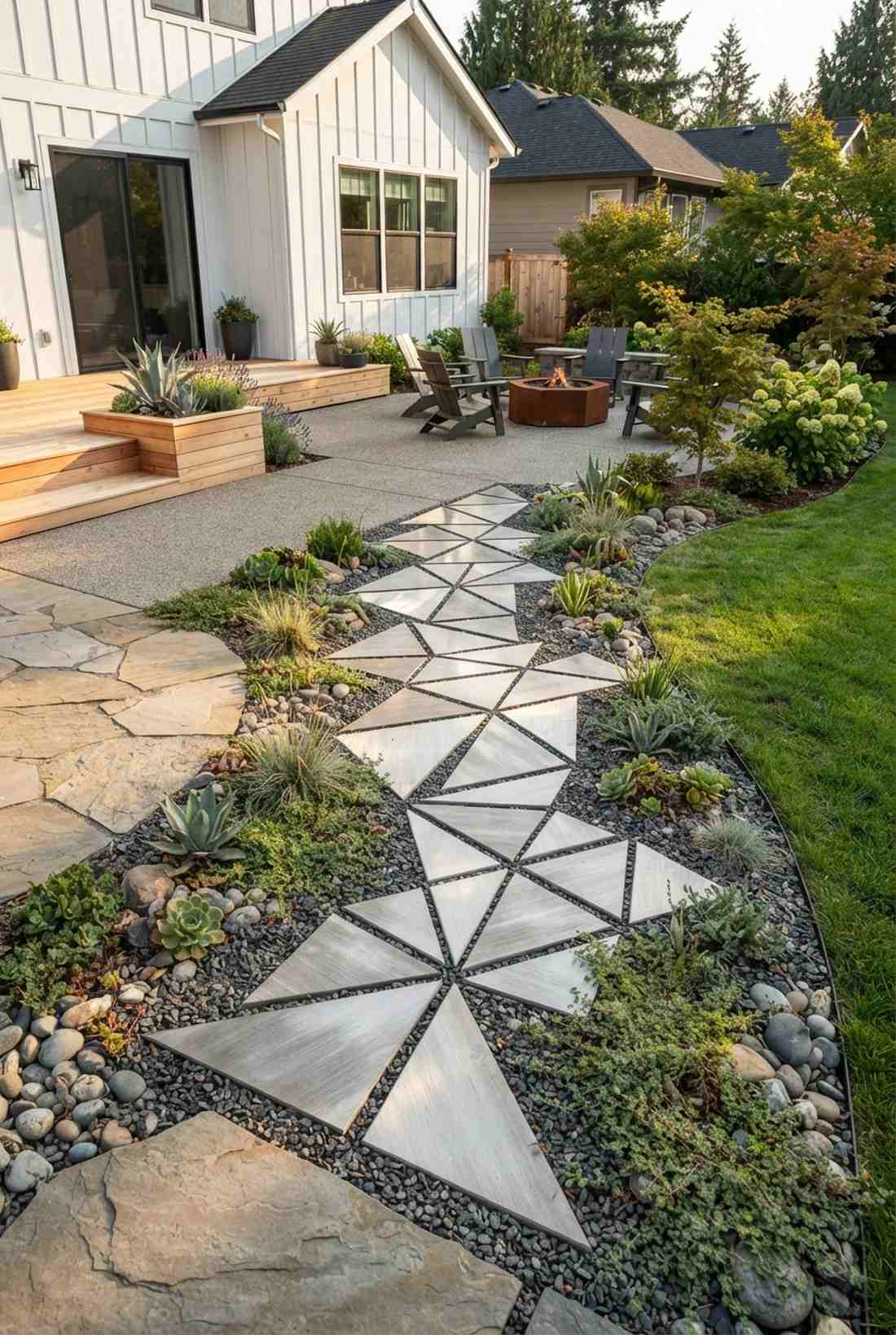 triangular mosaic arrangement