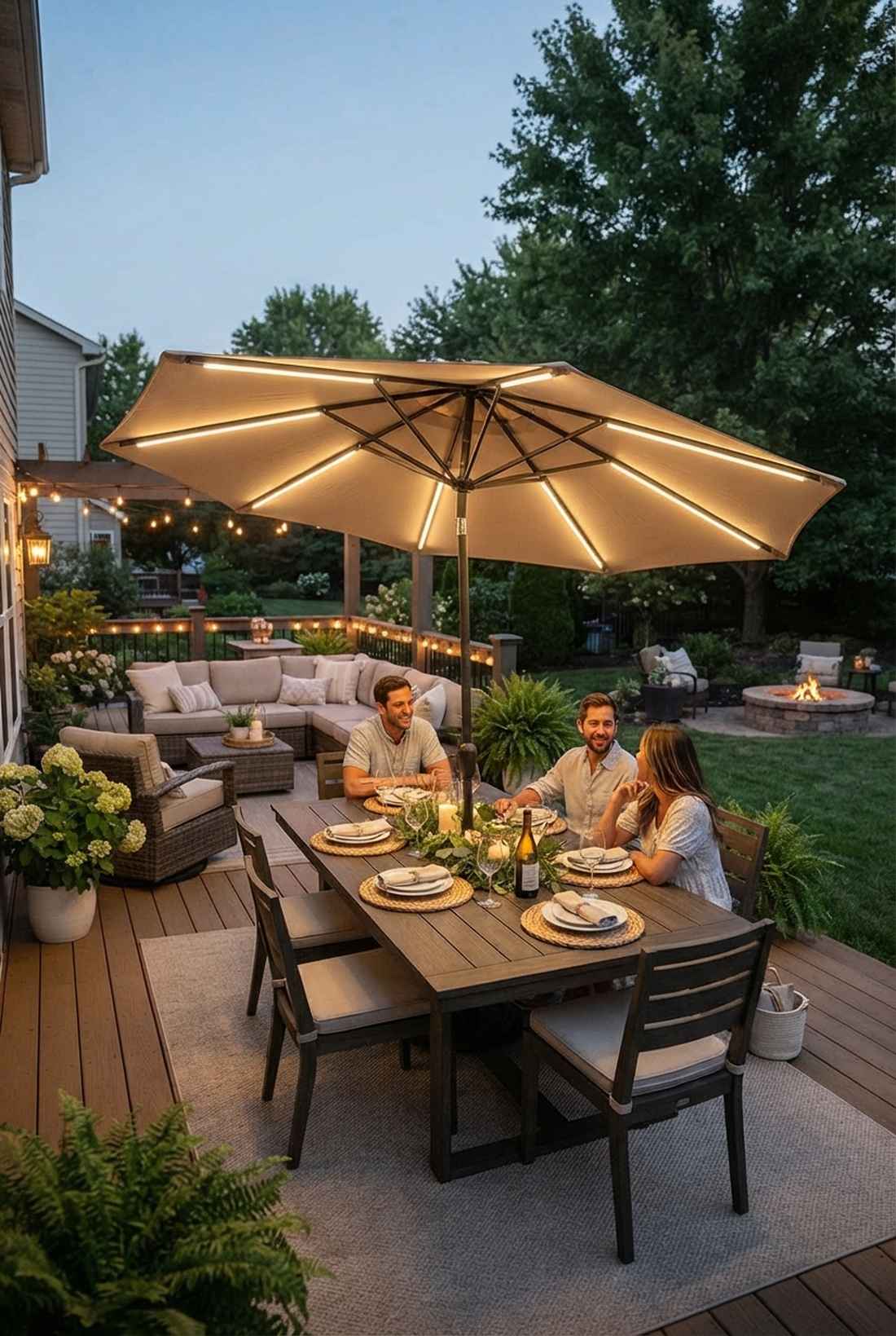 umbrella and cantilever lights
