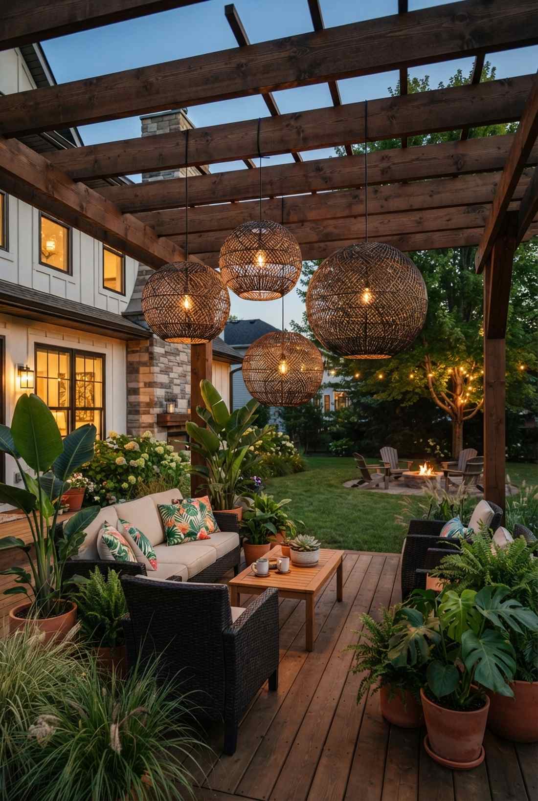 woven rattan globes