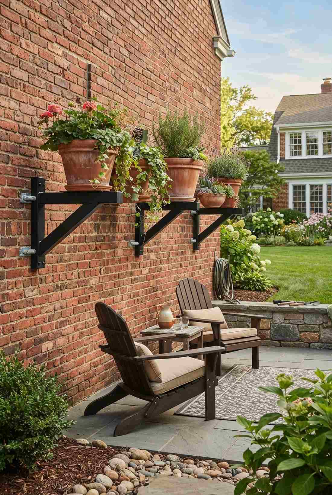l bracket with masonry anchors