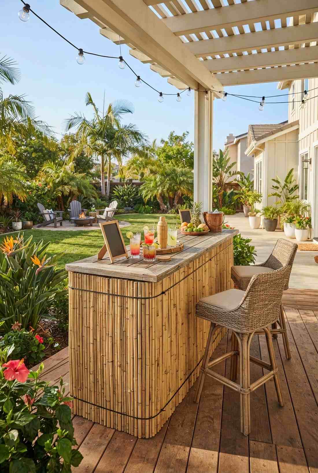 bamboo accent tropical bar