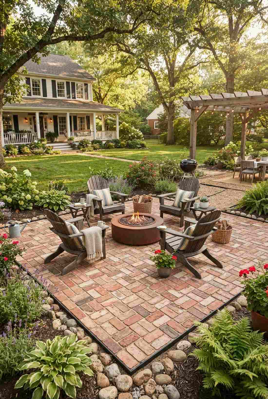basket weave entertaining area