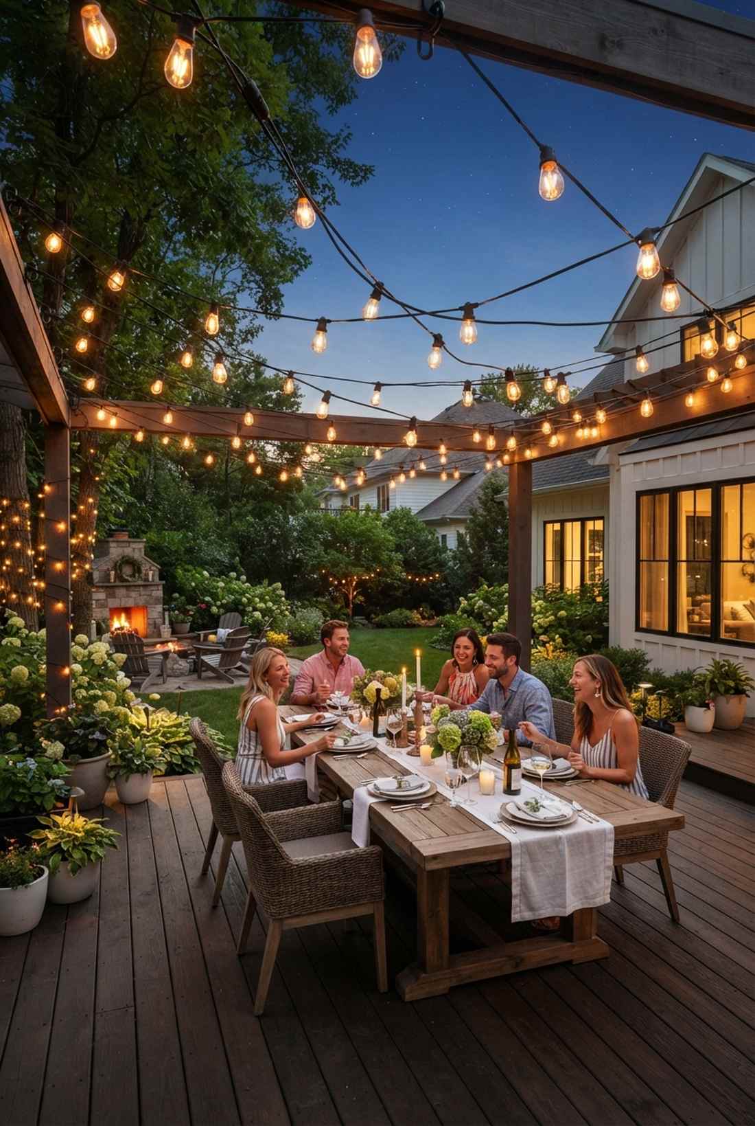 bistro string light canopies