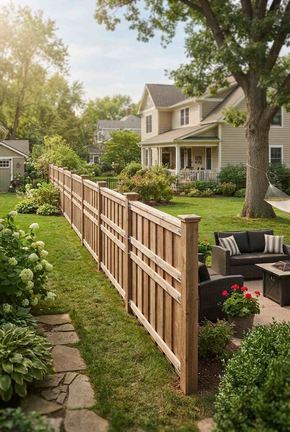 board on board shadow box fence