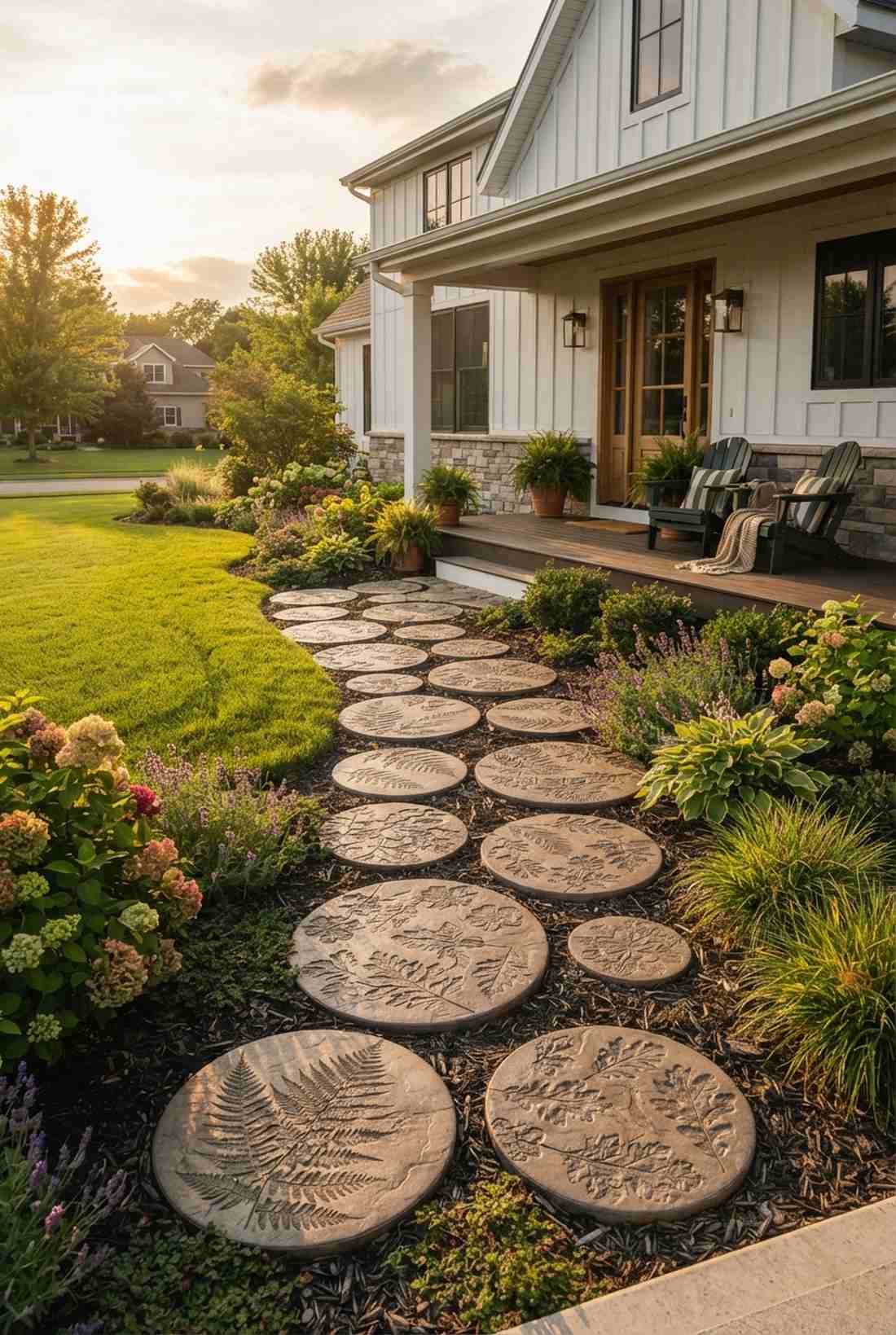 carved relief circle stones