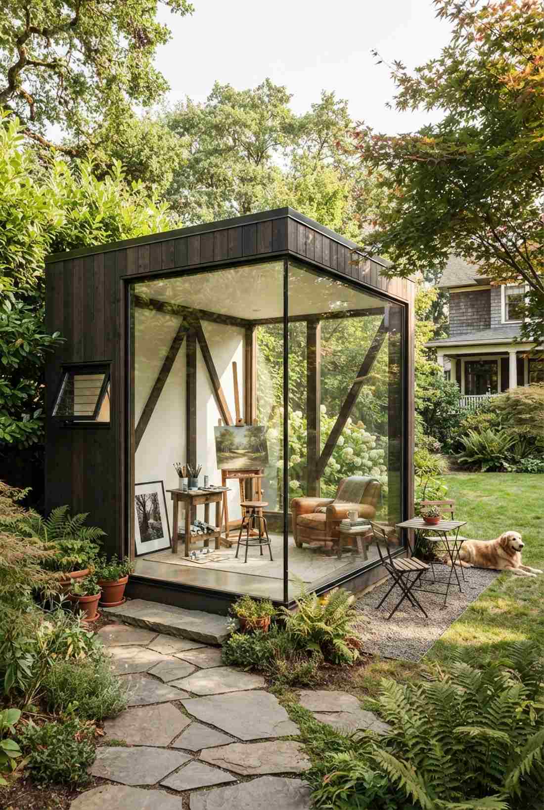 dual aspect corner glass room