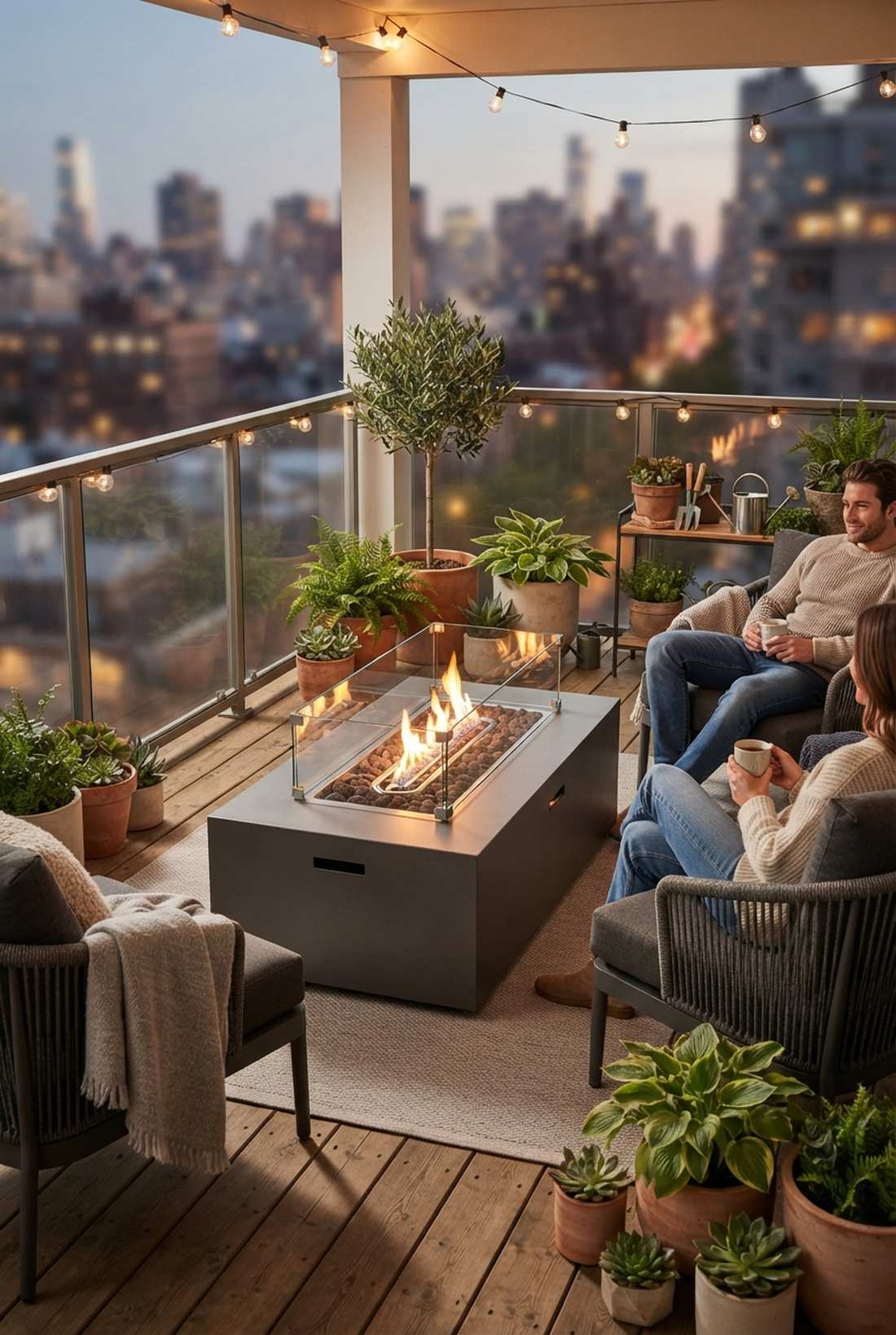 fire table lounge set