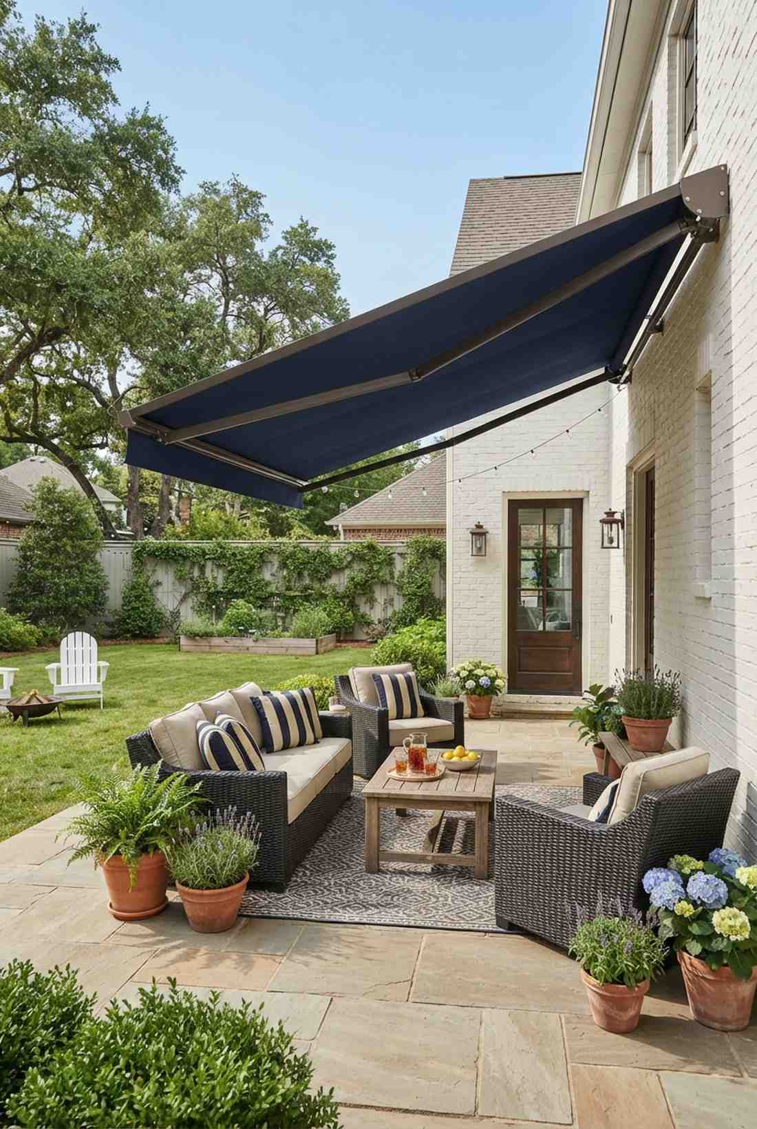 fixed awning style shade panels