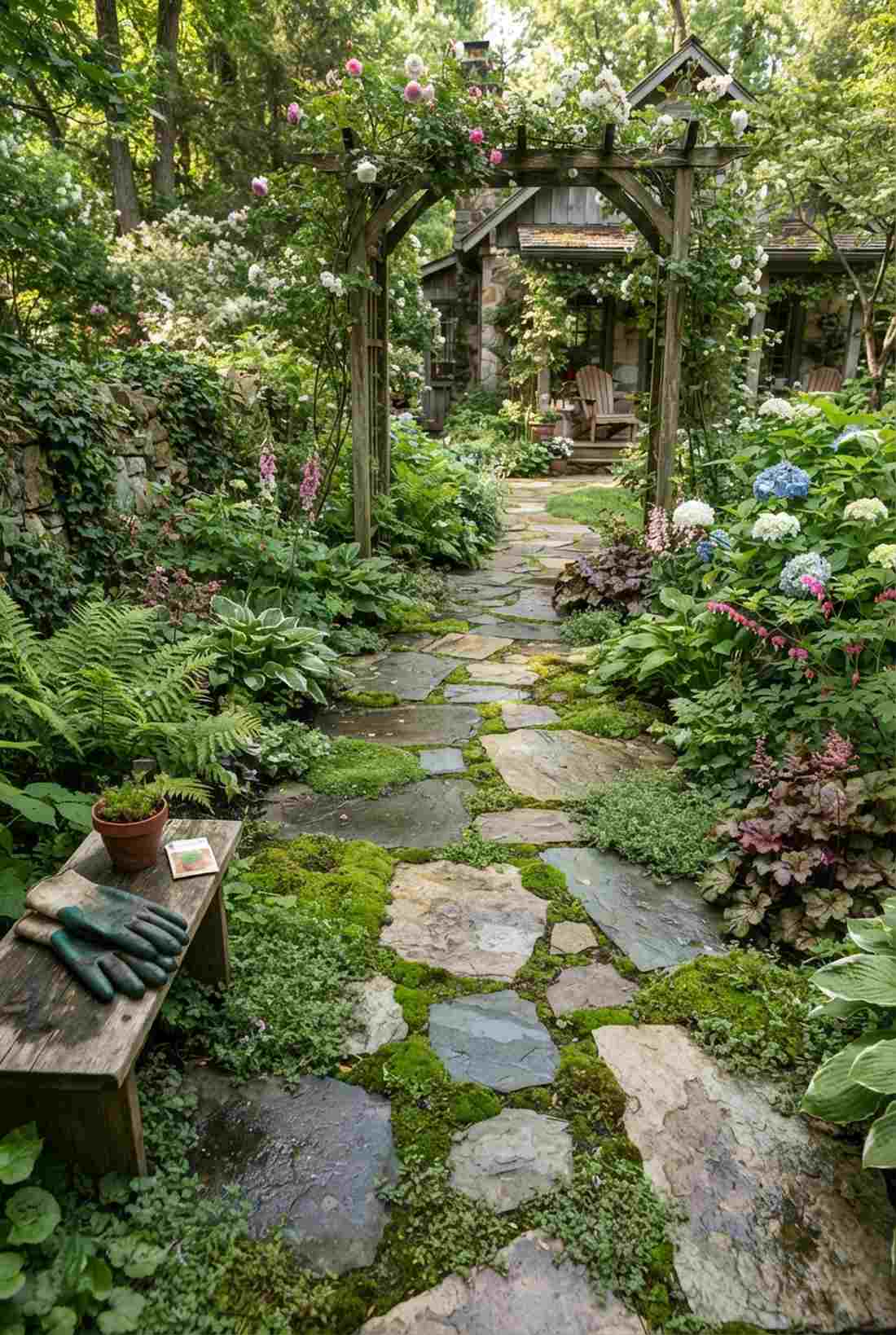 flagstone with moss joints
