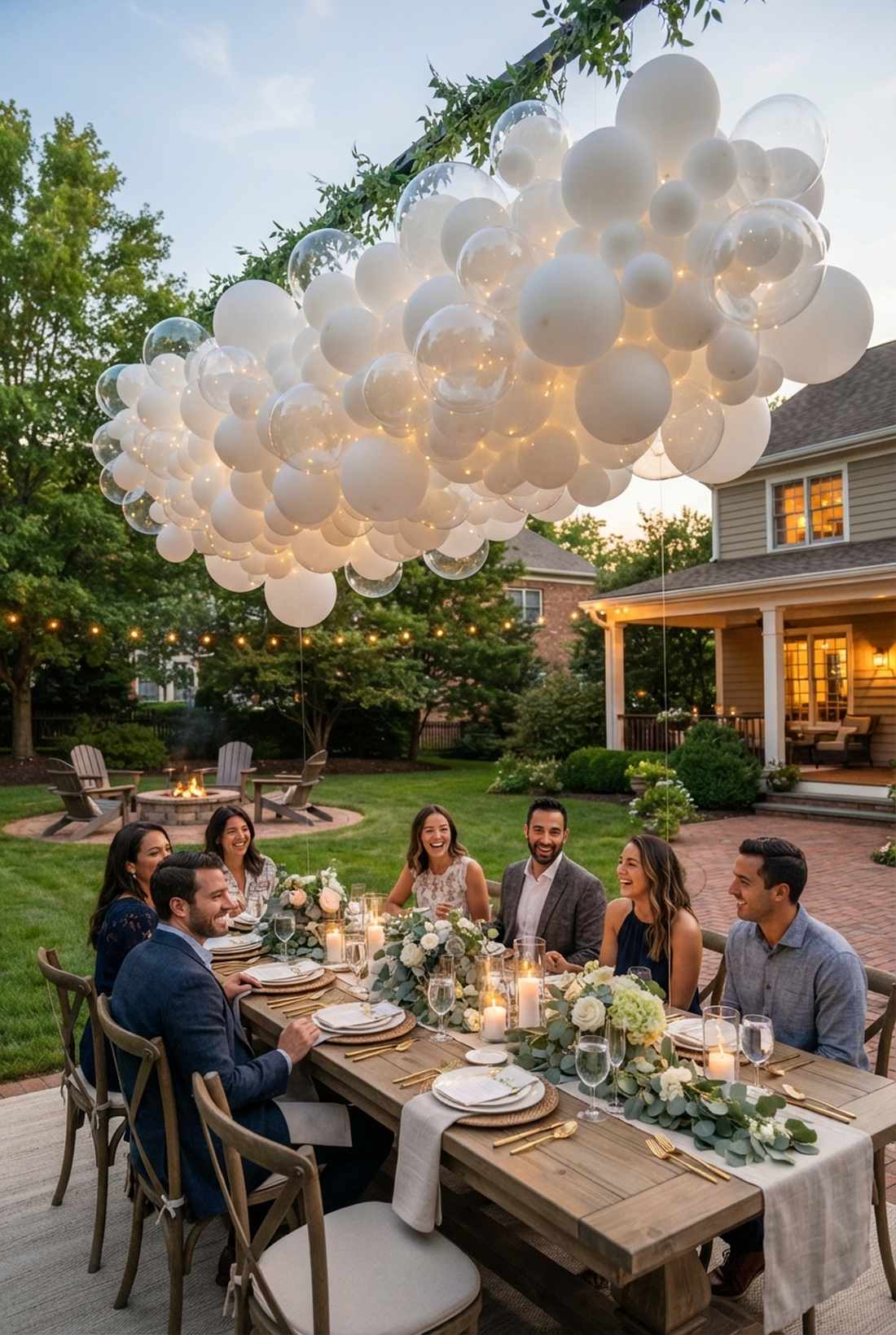 floating balloon cloud installation
