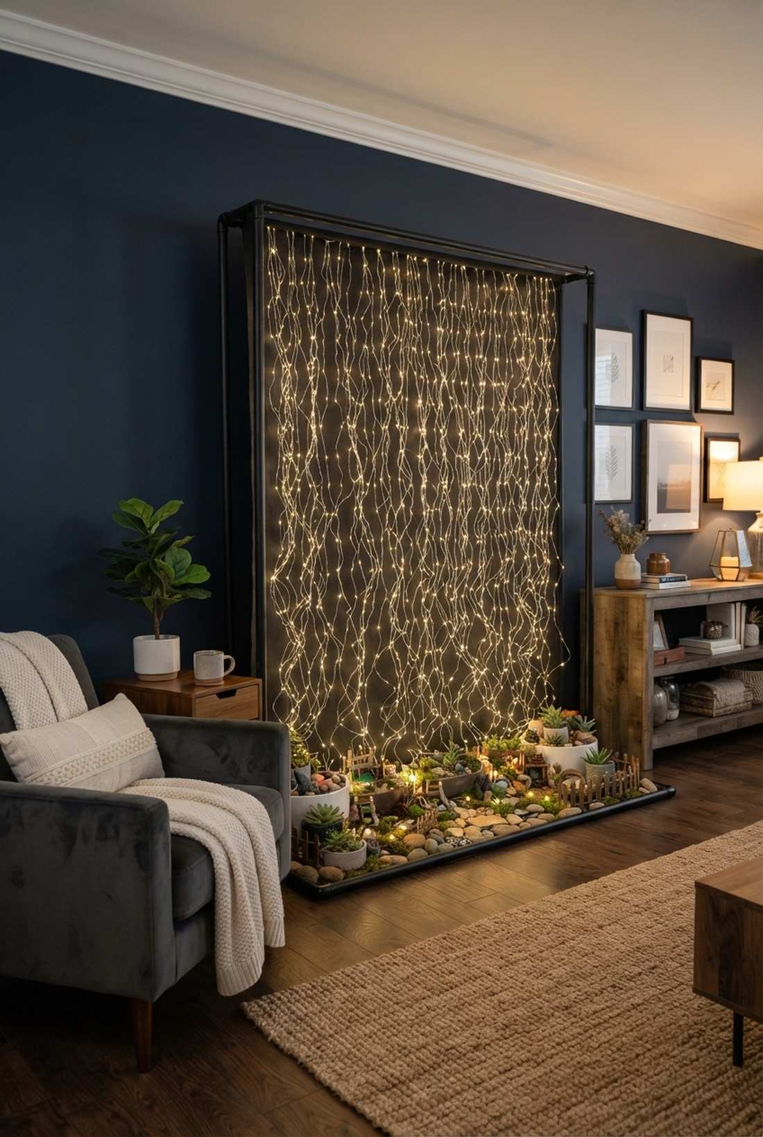 framed light wall installation