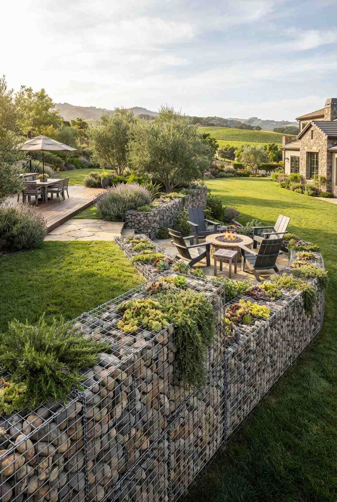 gabion wall planters