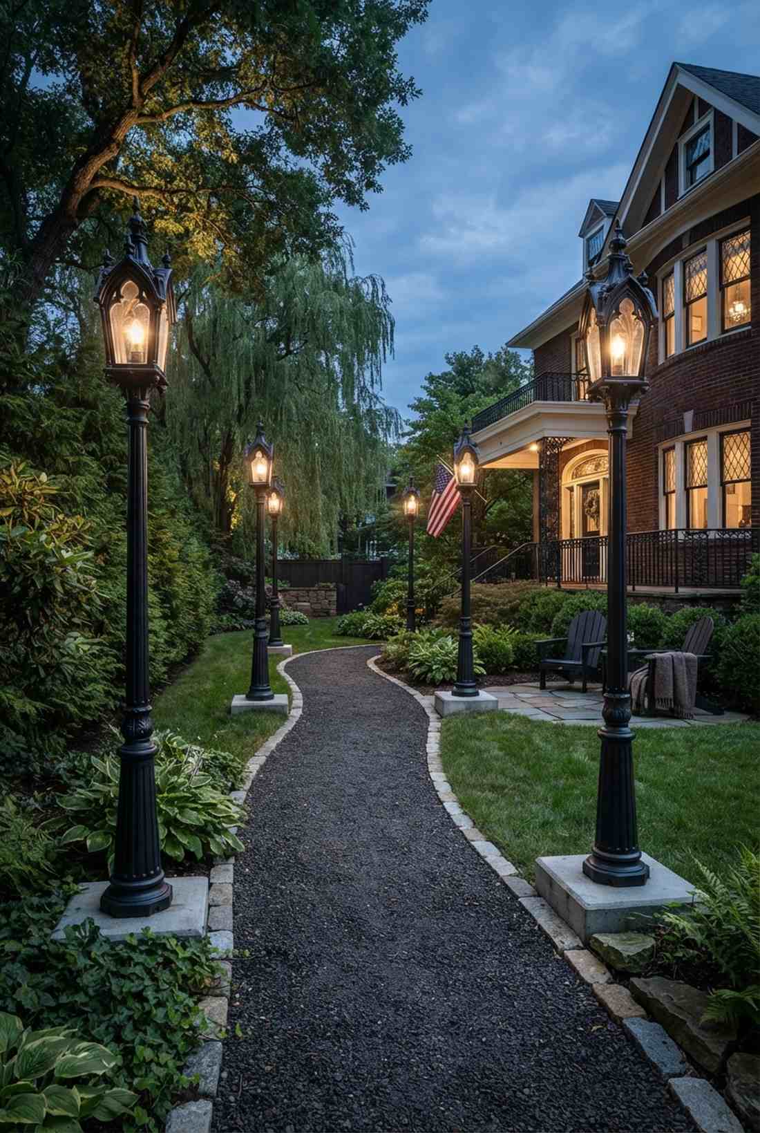gothic revival post lamps