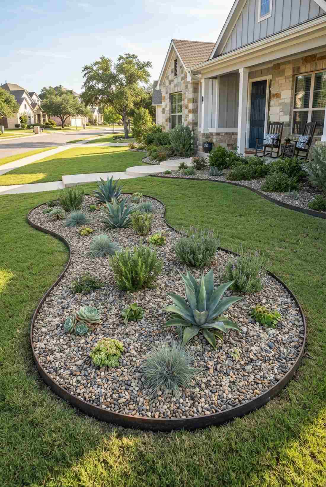 gravel bed island planting
