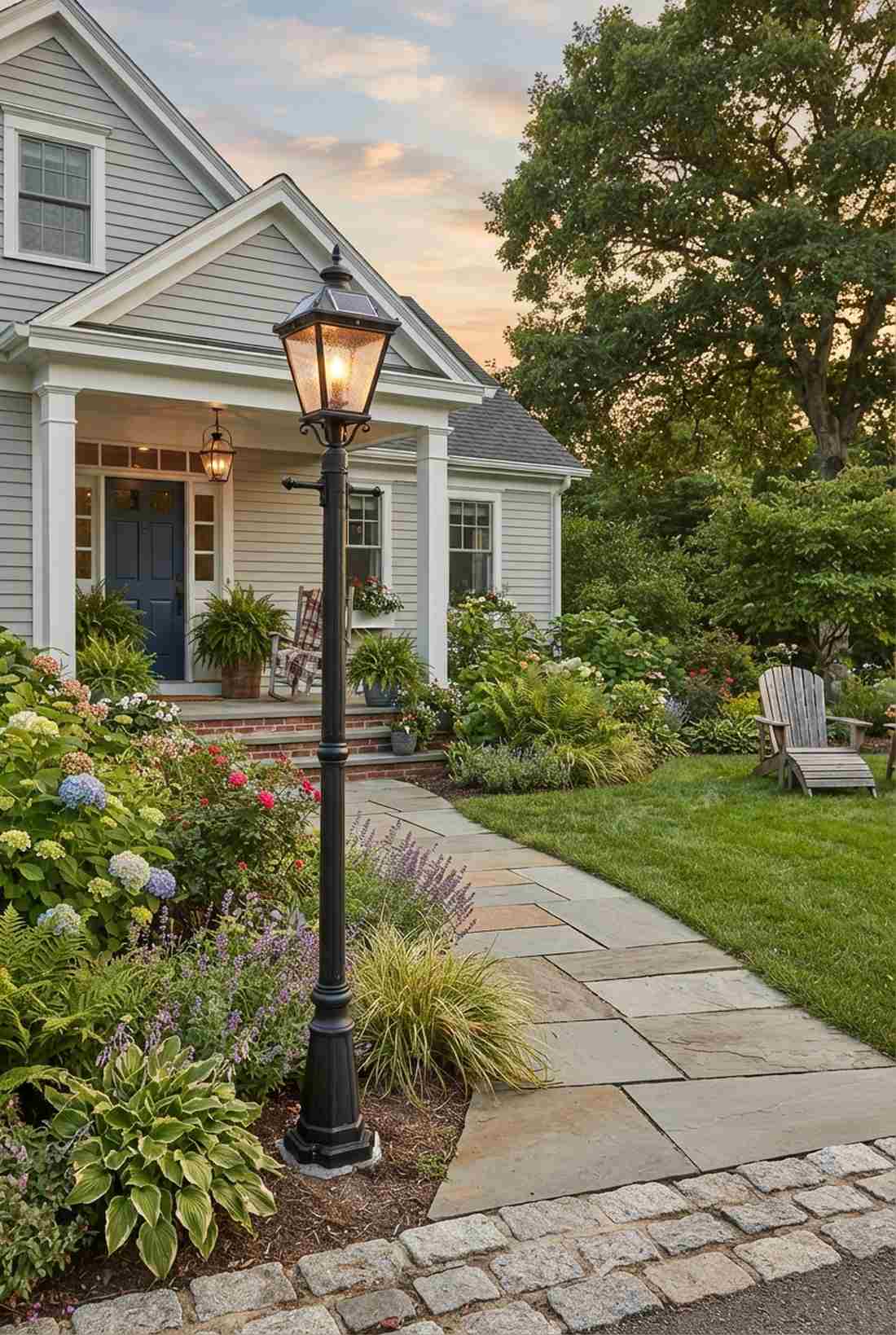 lantern post solar installation