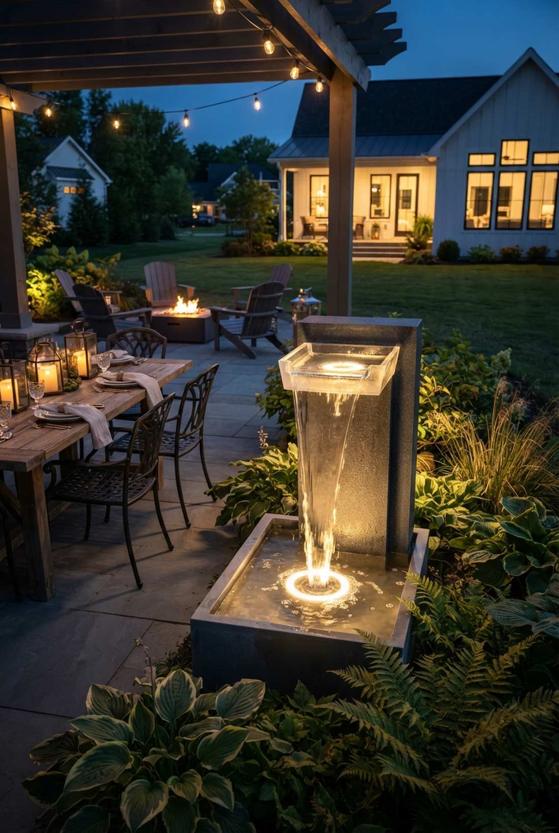 led illuminated fountain