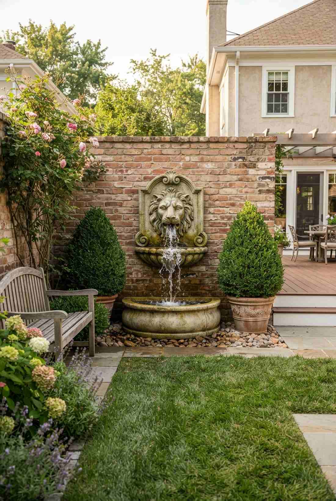lion head spout with classical detailing