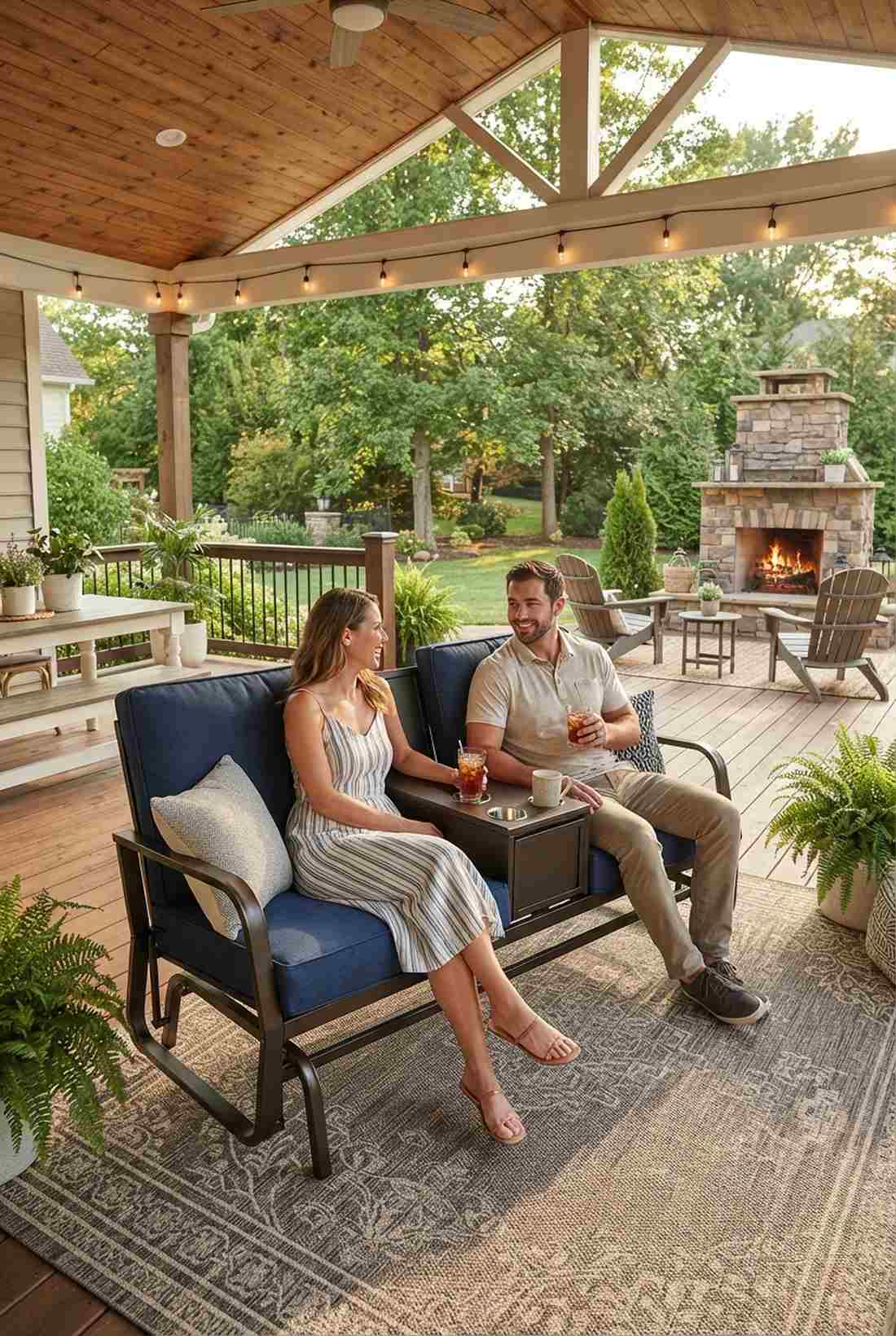 loveseat glider with center console