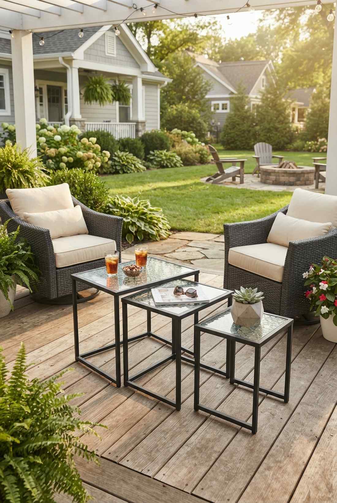 nesting bistro table trio