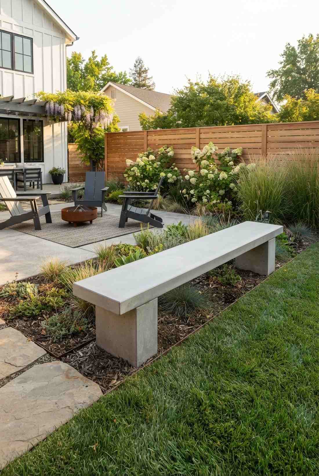 precast concrete plank bench