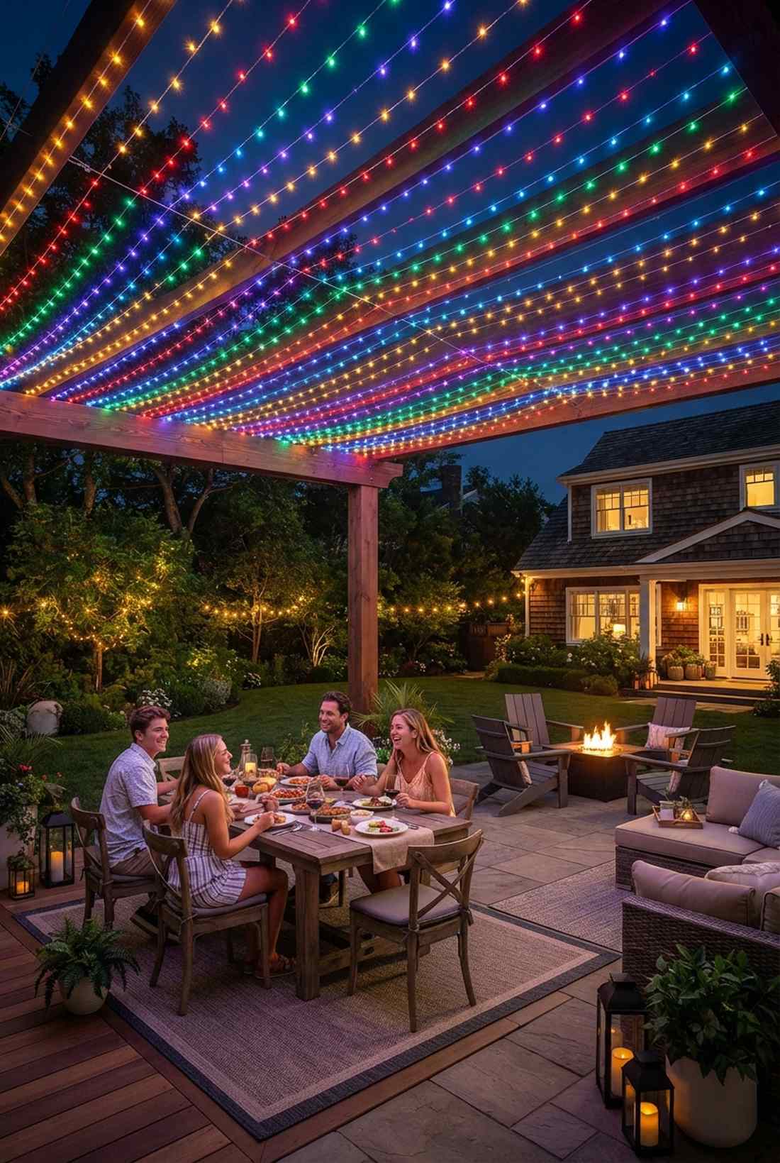 rainbow canopy overhead installation