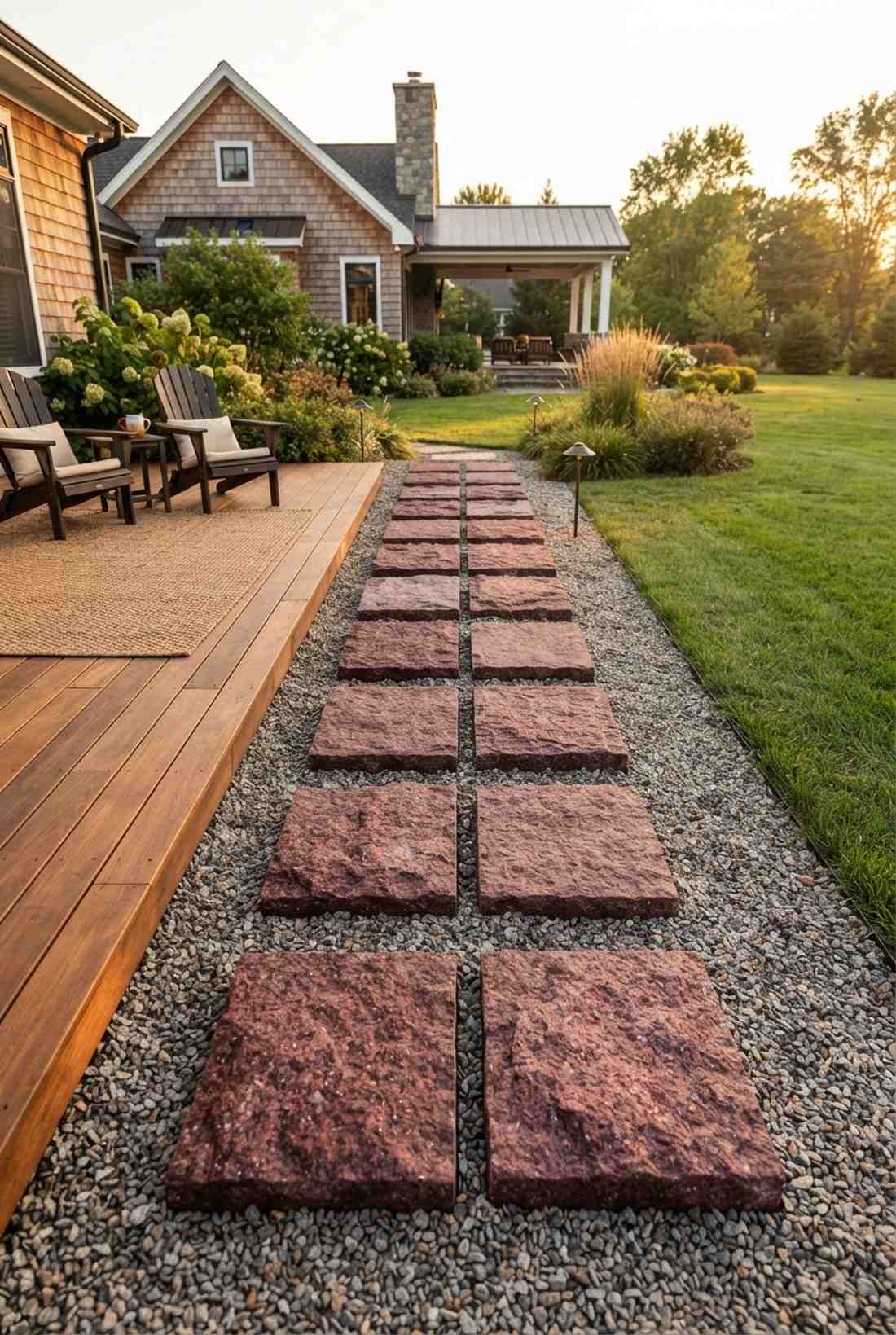 red granite stepping blocks