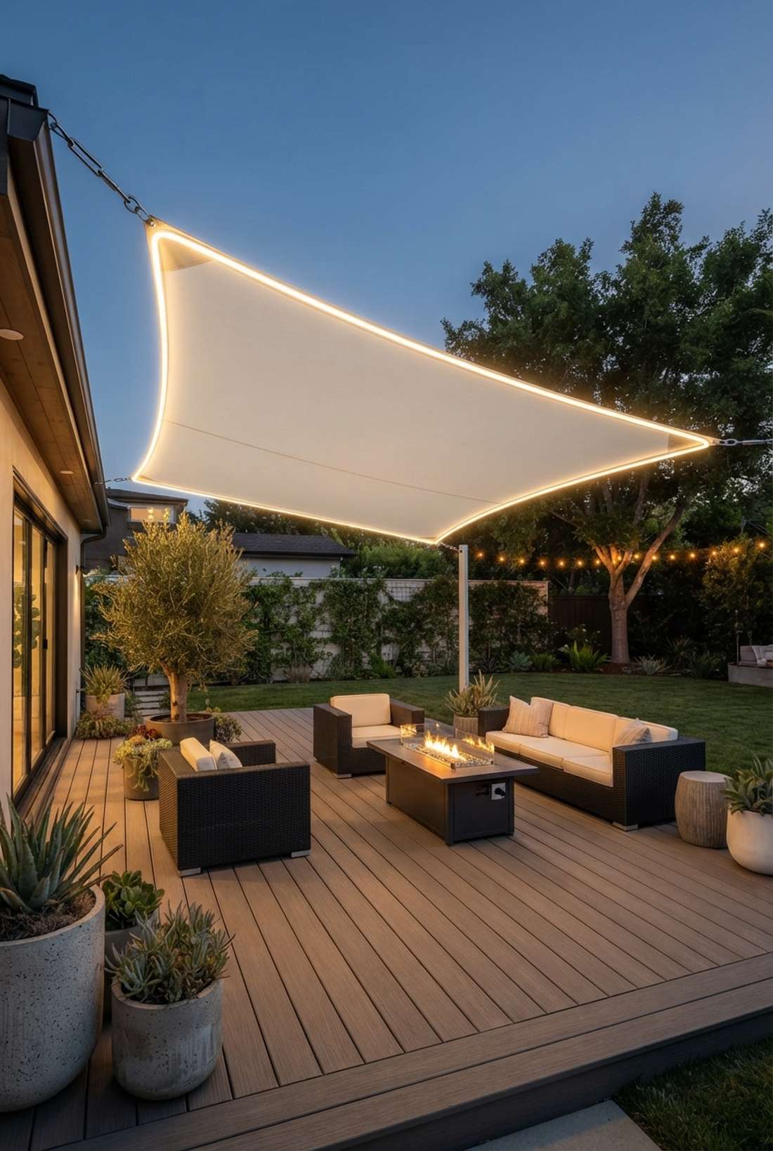 sail shade integrated lighting
