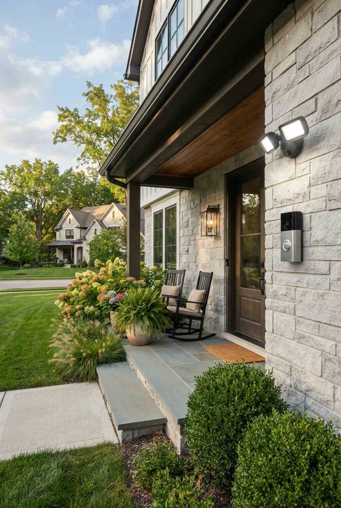 smart video doorbell with integrated floodlights