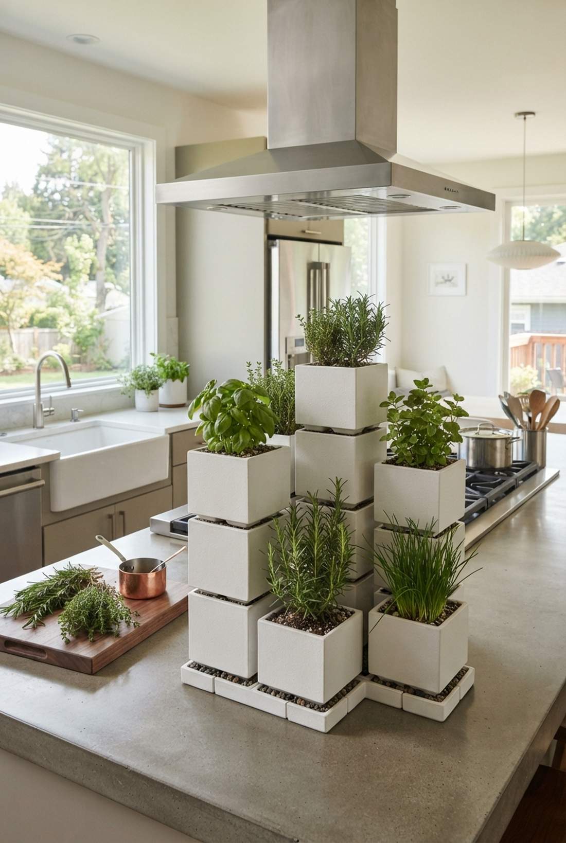 stackable ceramic cube planters