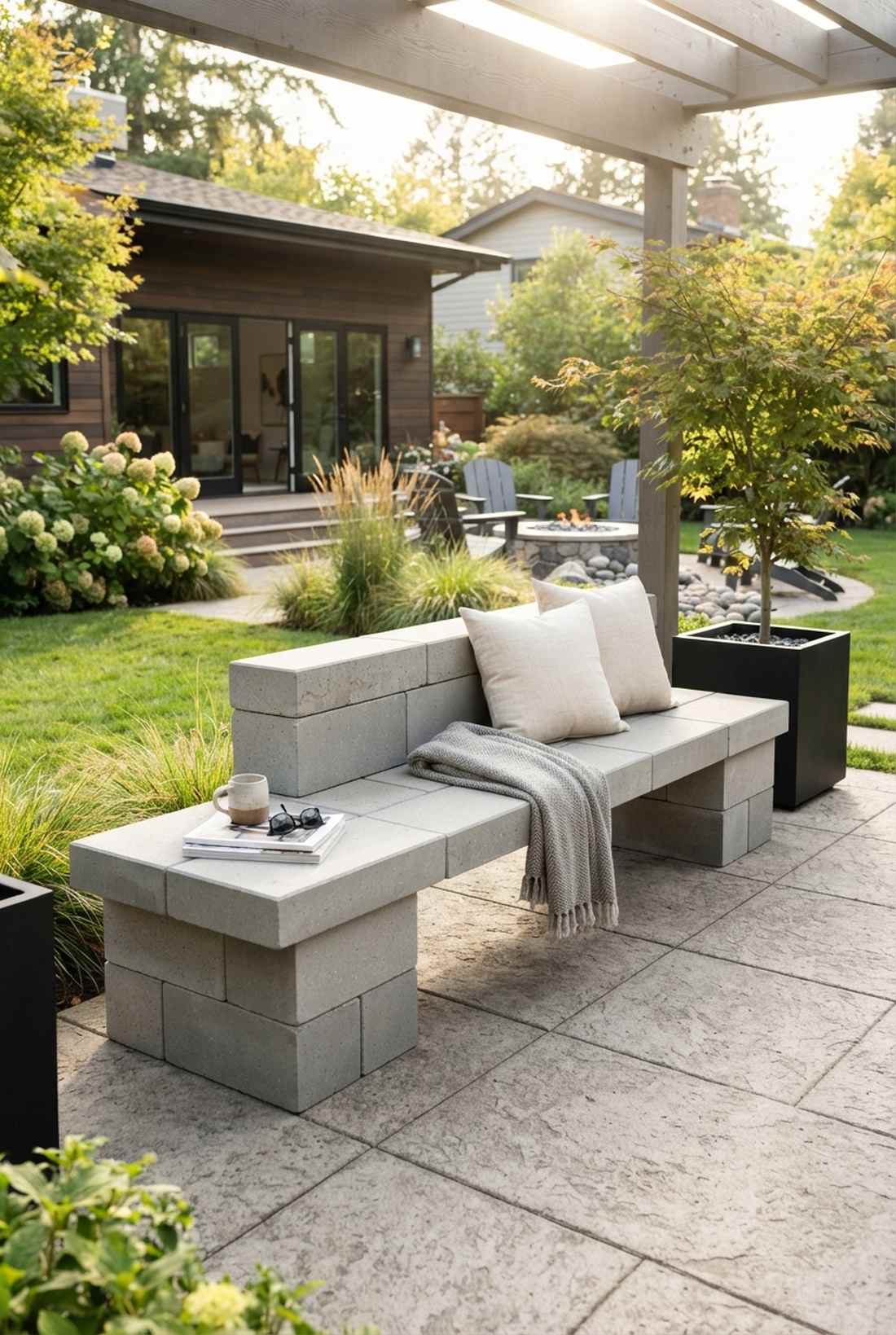 stacked block bench