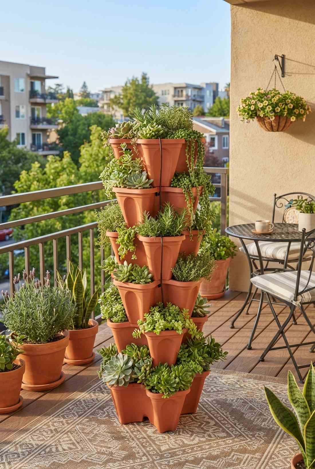 stacked pyramid planters