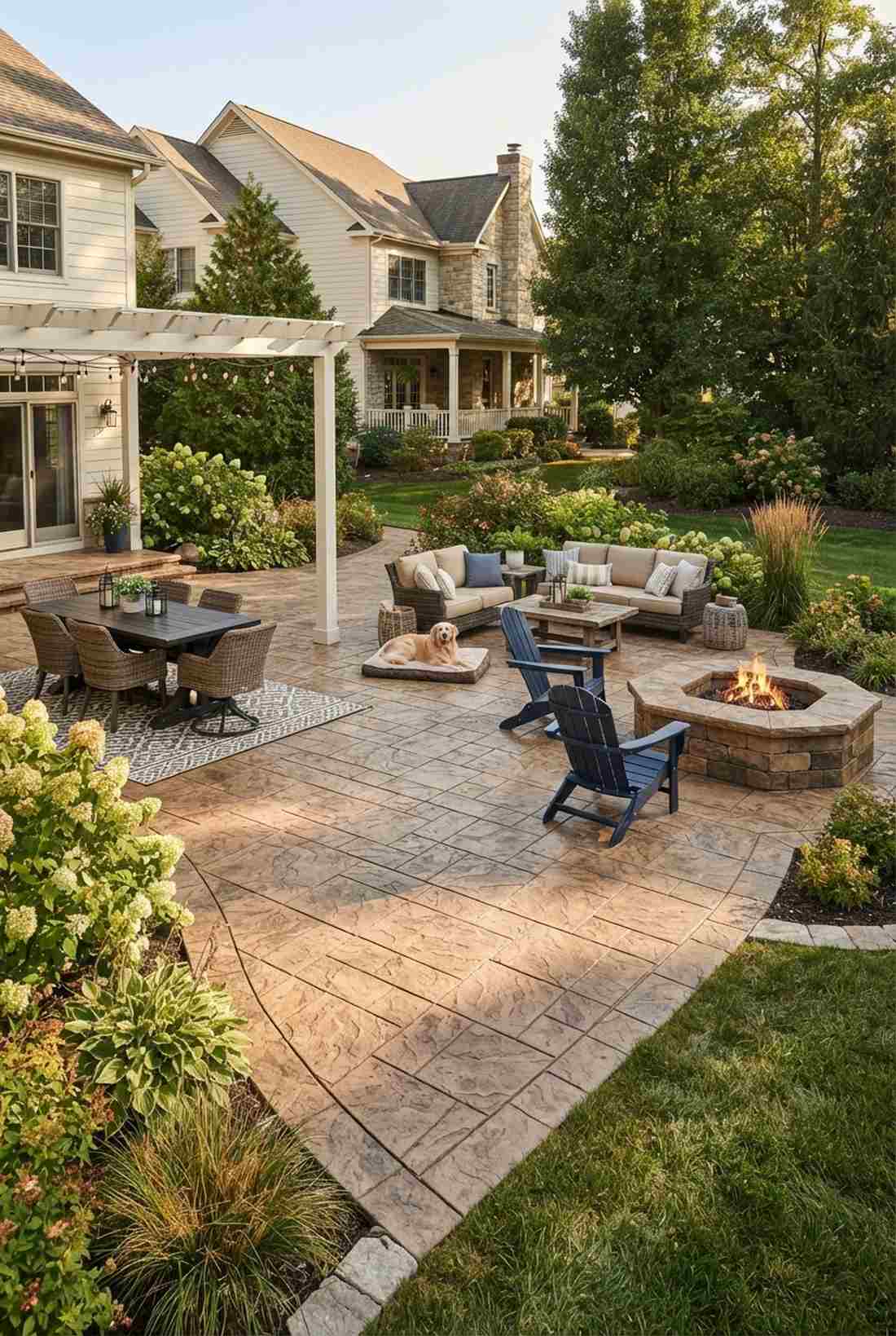 stamped concrete with custom patterns