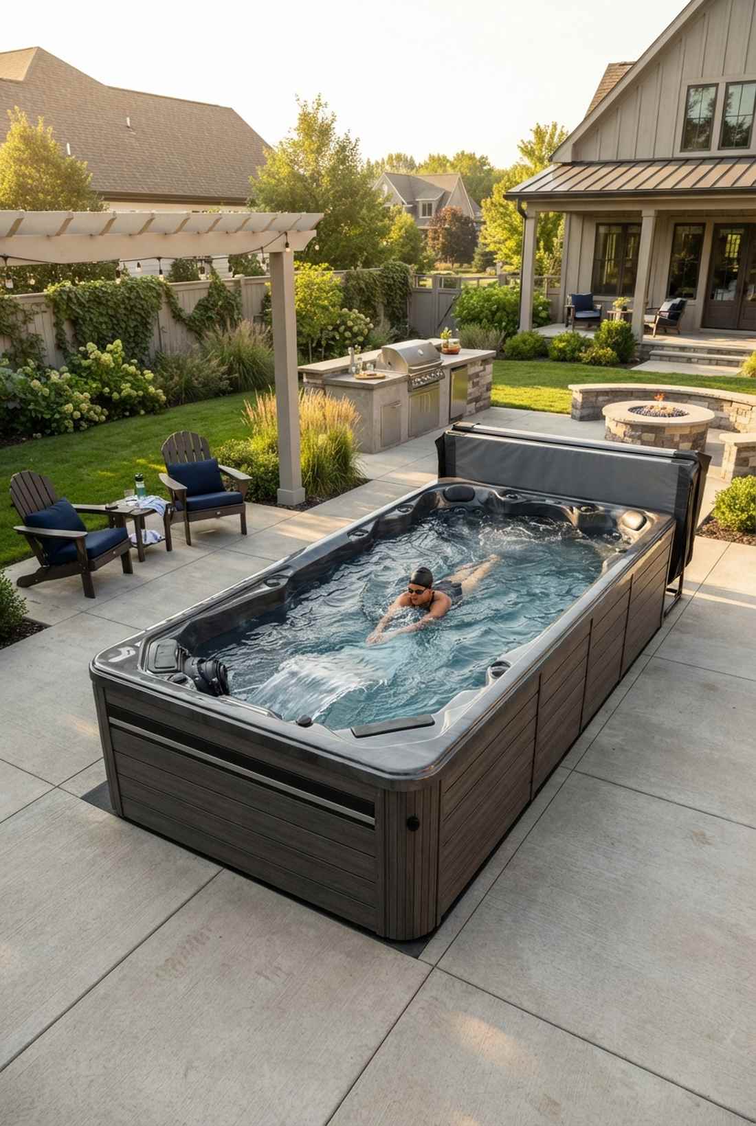 swim spa with resistance jets